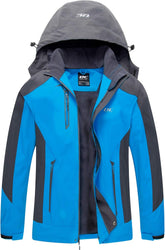 Men'S Hooded Waterproof Jacket Lightweight Rain Jacket Outdoor Casual Sportswear